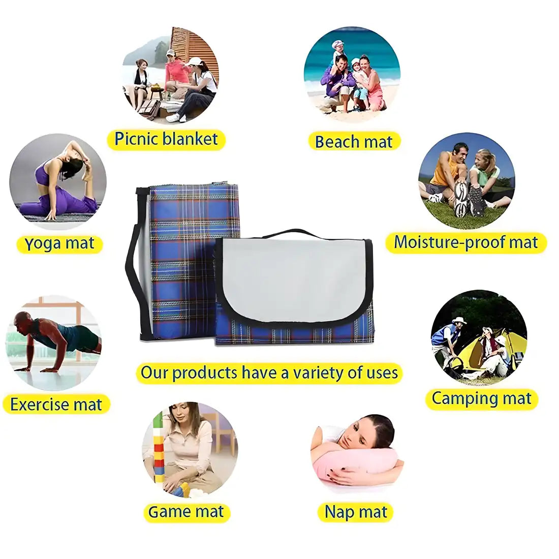 Picnic Mat- Multi Use Outdoor Water-Resistant Foldable Picnic Mat For Home/Camping(150 X 180 Cm)