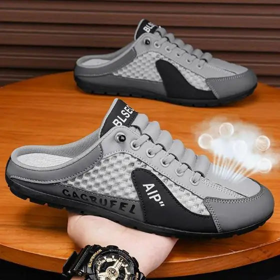 New Summer Slip-on Men's Sports Slippers (Grey-Black)