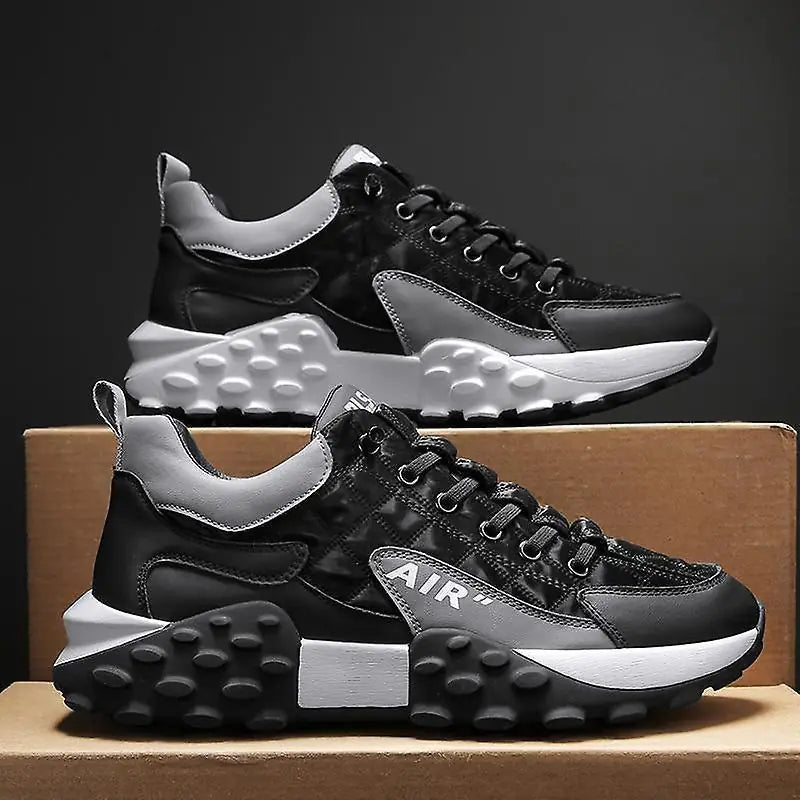 Men's Korean Style High Top Fashion Casual Shoes (Boots) White Black