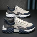 Men's Korean Style High Top Fashion Casual Shoes (Boots) White Navy Blue