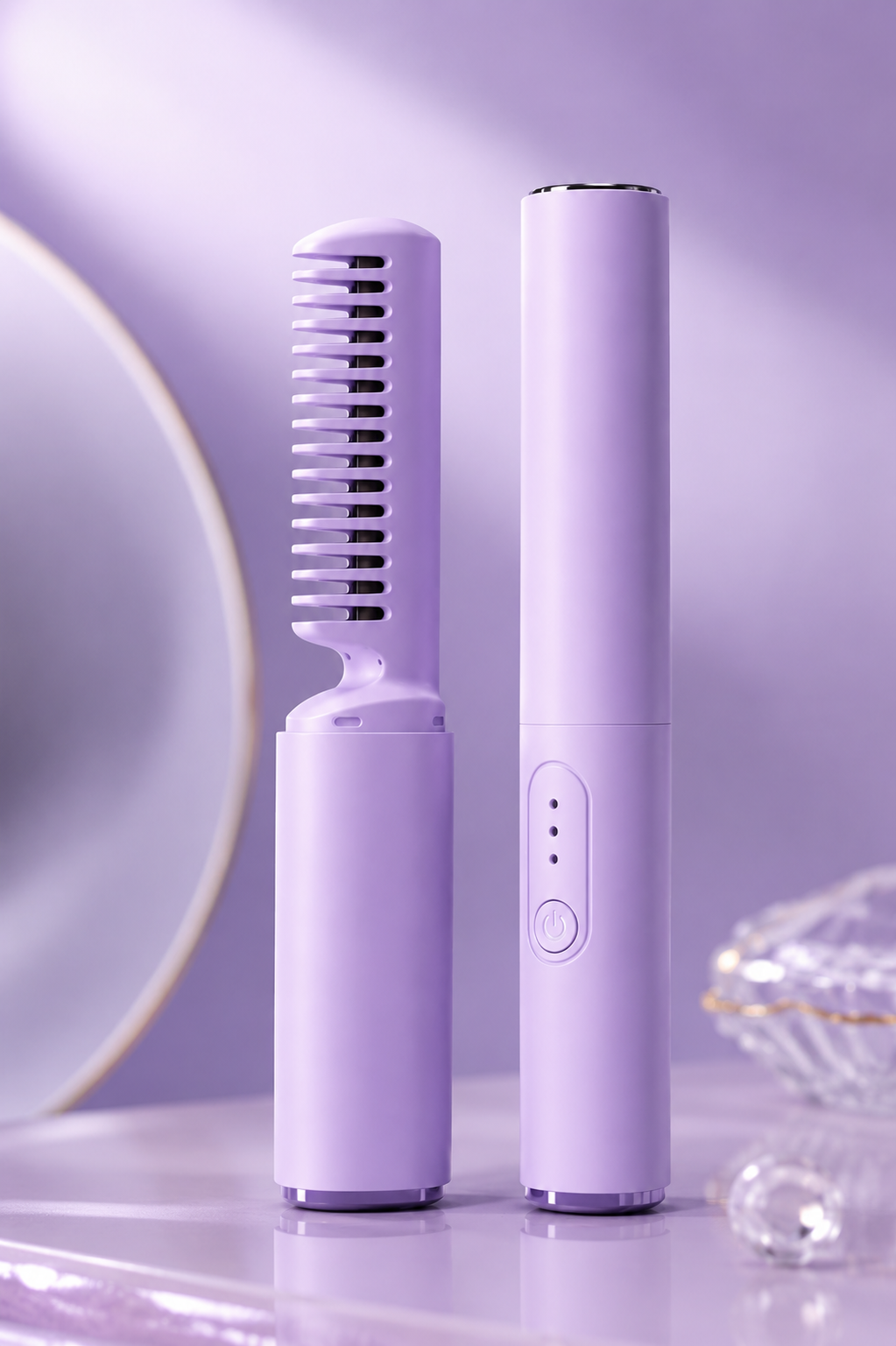 Rechargeable Mini Hair Straightener | ⭐⭐⭐⭐ 4.9 (2,850+ Reviews) | Portable Cordless Ceramic Hair Straightening Comb for Travel, Fast Heating & Frizz-Free Styling