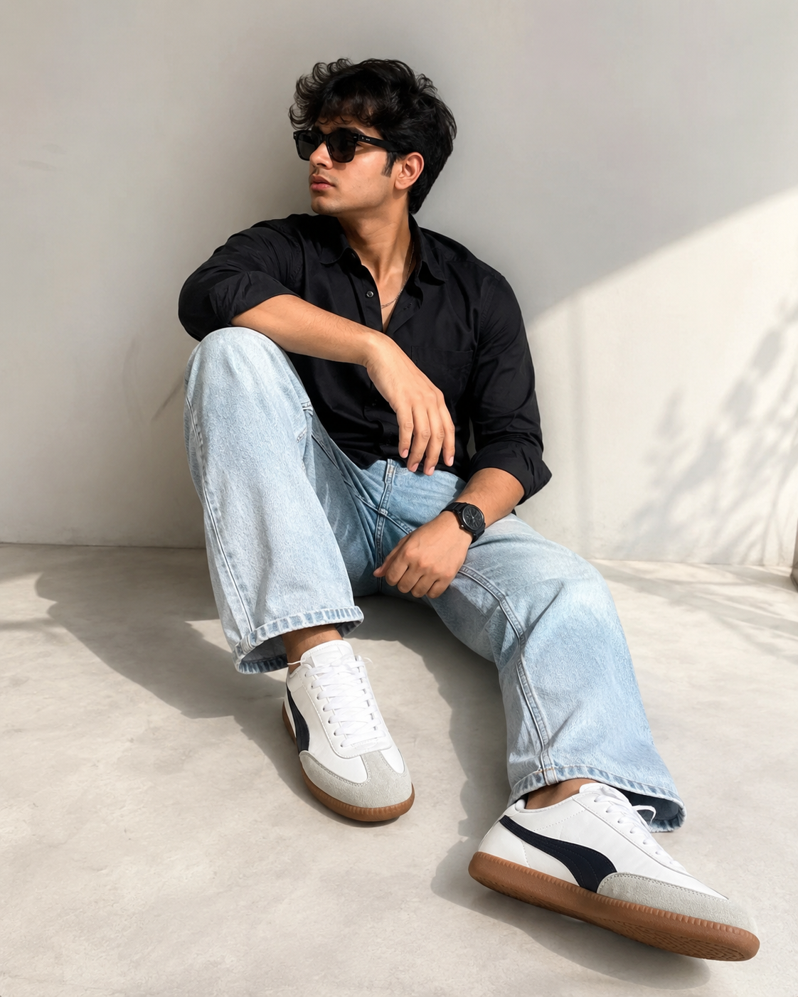 Men's Classic White Casual Shoes with Gum Sole