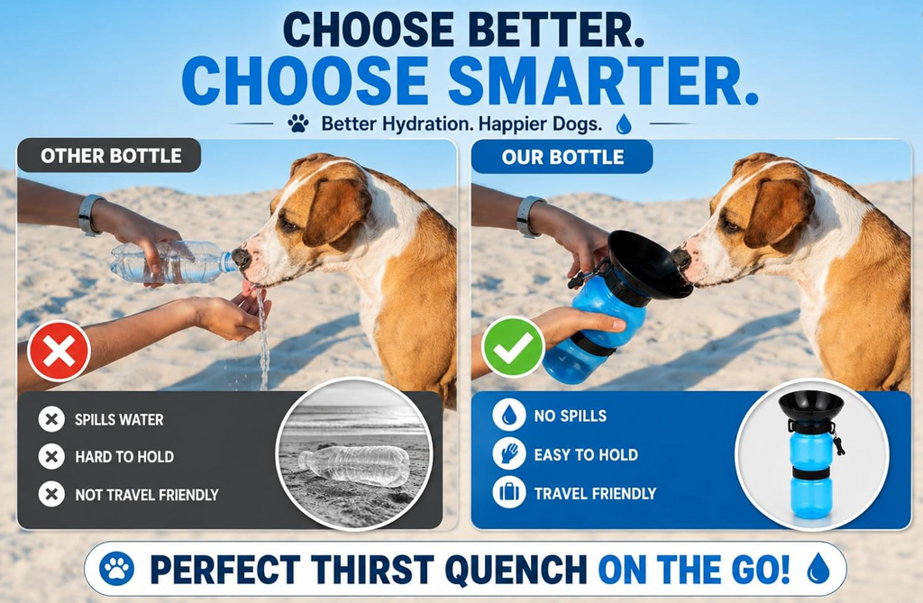 HAVNOM Portable Pet Water Bottle with Built-In Bowl | Leak-Proof Travel Sipper for Dogs & Cats