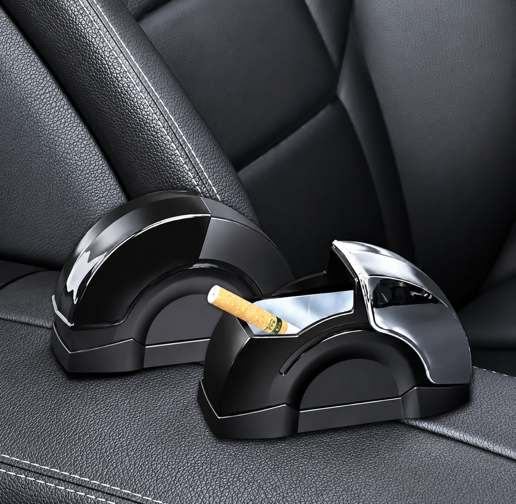 Ashtray for Smoking – Windproof Portable Car Ash Tray with Lid | Adhesive Mountable | Smoke Control Automotive Ashtray for Car, Office, Gaming Room | Car Accessories (Pack of 1)
